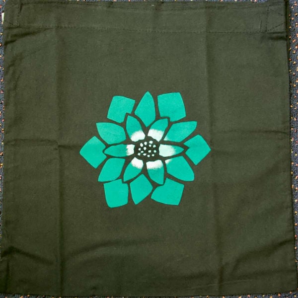 Aqua Lotus Lily Cloth Bag