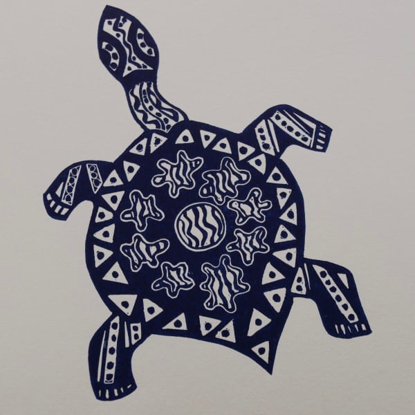 Long-neck Turtle Linoprint (Limited Edition)