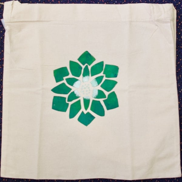 Green Lotus Lily Cloth Bag