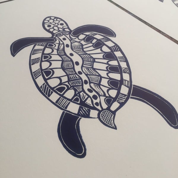 Sea Turtle Linoprint (Limited Edition)